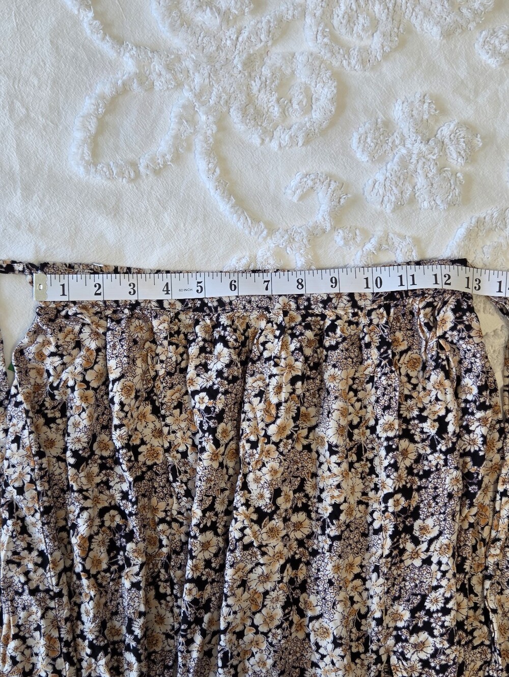 Patrons of Peace Black+White Floral Maxi Skirt Tie Back Front Slit Sz S NWOT - Picture 11 of 11